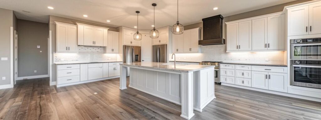 Is 2025 the Year for Your Kitchen Remodel With Busy Builders? 1 a sleek, modern kitchen showcases cutting-edge remodeling trends for 2025, featuring minimalist cabinetry, innovative appliances, and striking lighting, emphasizing the craftsmanship and style of a trusted builder.