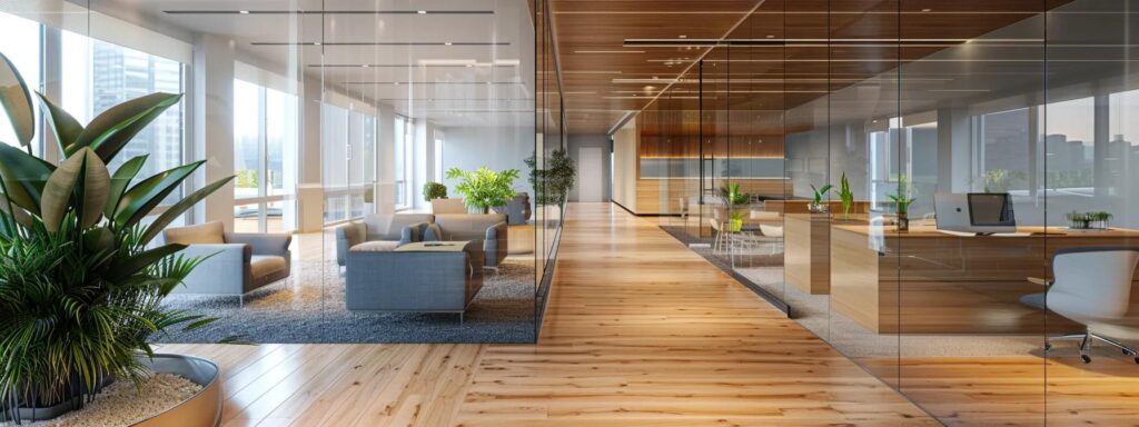 Choose the Right Contractor: Key Tips for Deck Construction 3 a modern, elegantly designed office space showcases a sleek digital presentation of various deck materials and stylish design options, illuminated by bright, focused lighting to emphasize the balance of aesthetics and durability.