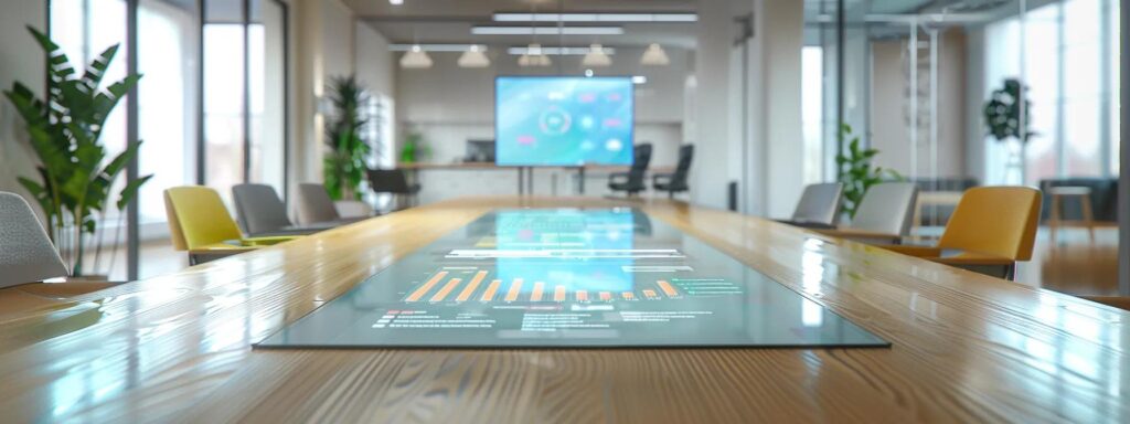 Choose the Right Contractor: Key Tips for Deck Construction 5 a modern office setting showcases a polished table displaying a colorful infographic summarizing the key components of deck contractor contracts, emphasizing clarity and professionalism through strategic lighting on the detailed graphics.