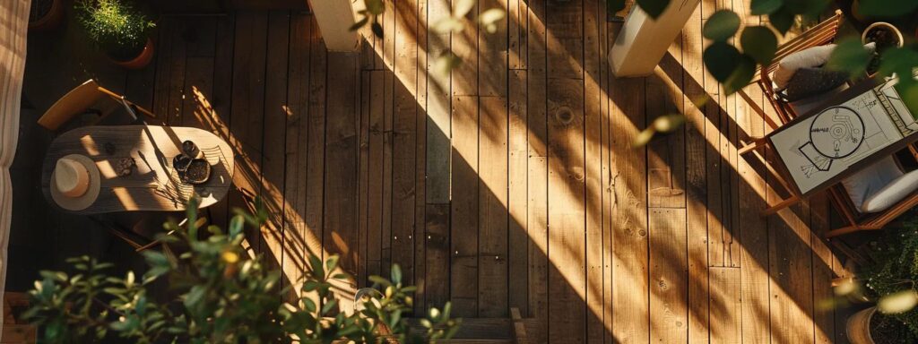 Local Deck Builders in Des Moines: Top Trends You’ll Love 2 a skilled local deck builder meticulously measures and sketches designs in a well-lit urban workshop, showcasing the step-by-step process of crafting a custom deck for homeowners in des moines.