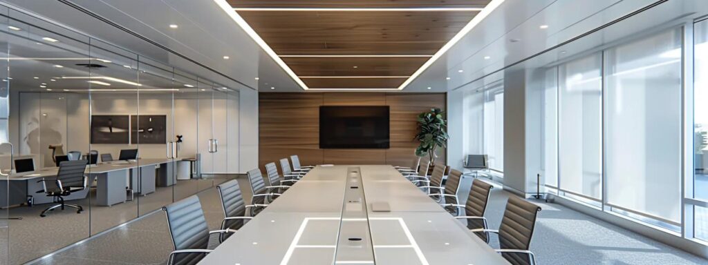 Disadvantages of Treated Lumber Compared to Composite Options 5 a sleek, modern office space features contrasting samples of treated lumber and composite materials displayed on a polished conference table, illuminated by sharp white lighting that emphasizes their unique textures and environmental impact narratives.