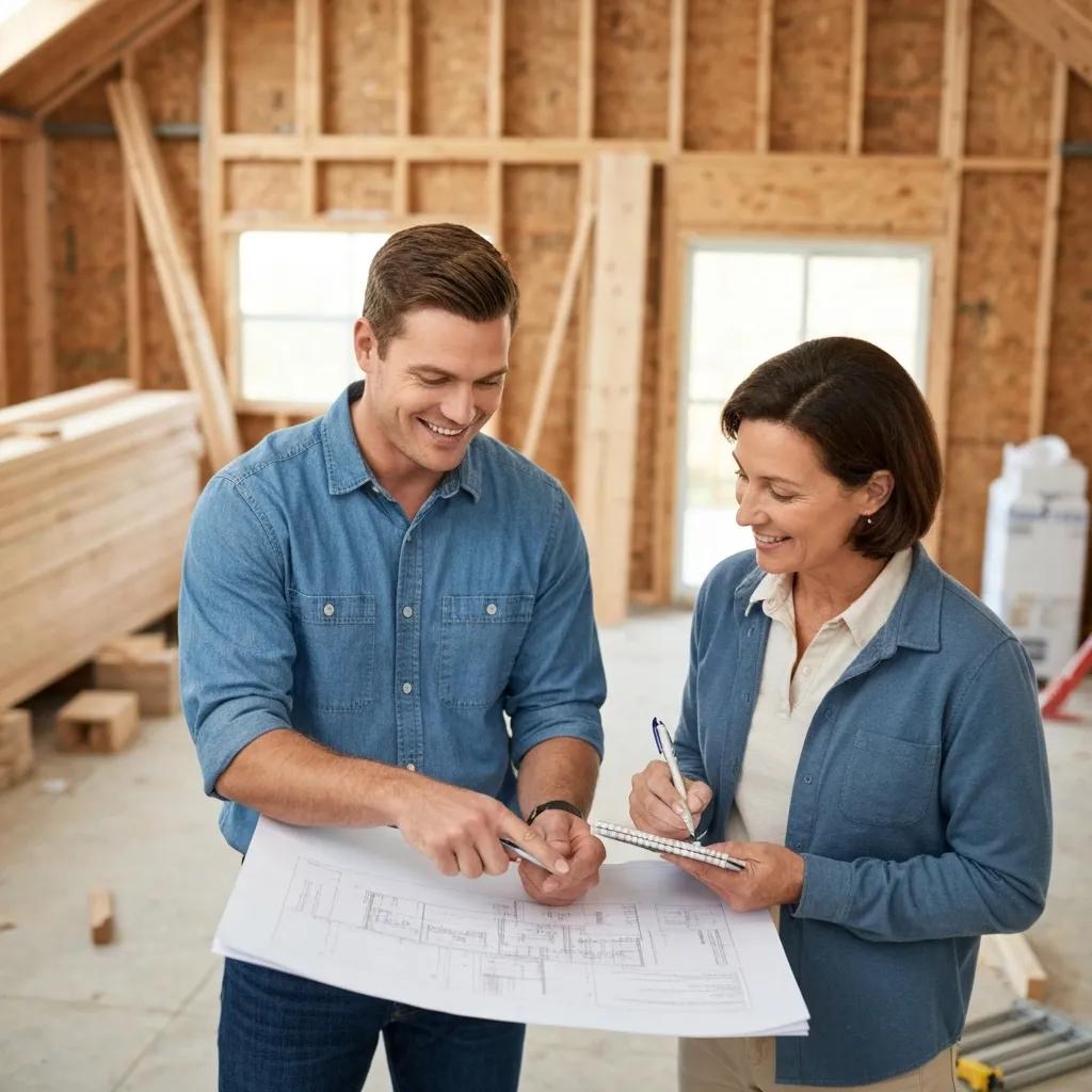 Exploring Financing Options for Your Basement Finishing Project: A Comprehensive Guide 6 Contractor explaining financing options to a homeowner at a construction site